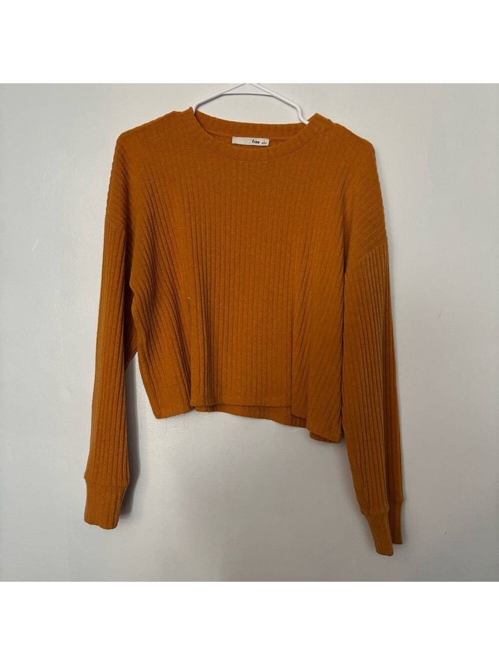 Wilfred Free Warm Amber Knit Cropped Sweater
